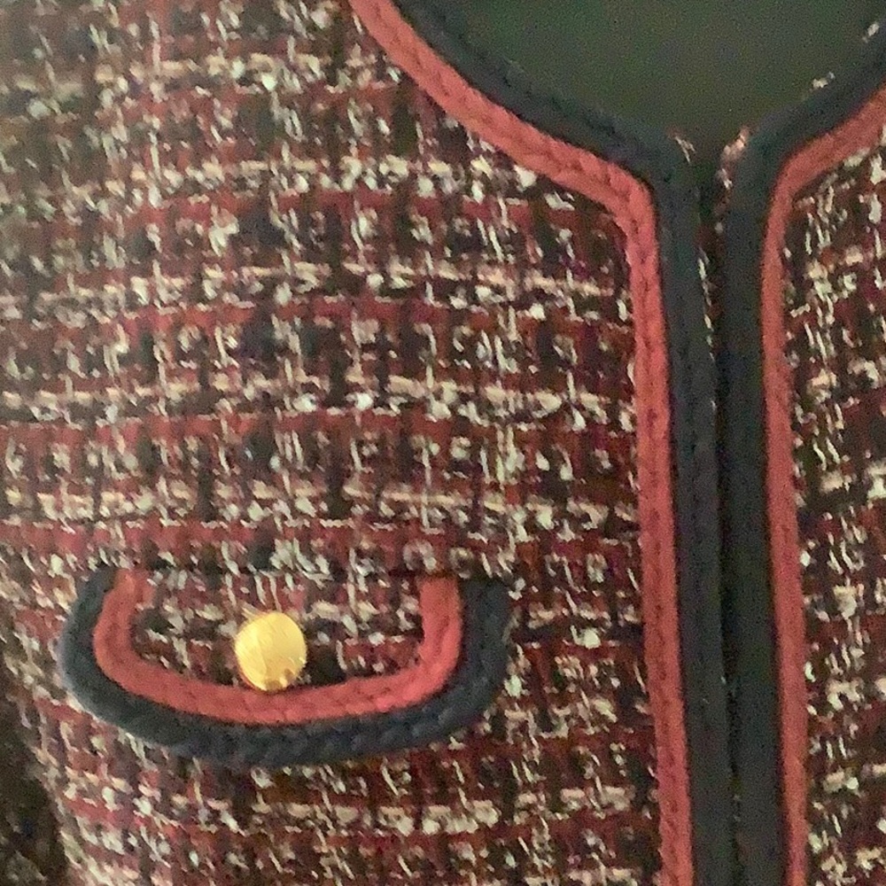 Talbots Tweed Blazer with Gold Buttons and Pockets Size 8 - Picture 3 of 14